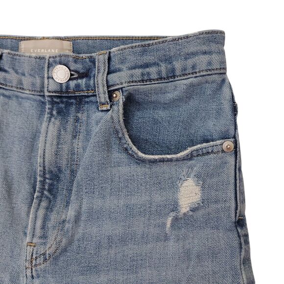 Everlane The Way High Jean Womens 27 Blue Raw Hem Organic Cotton Straight Leg. - Picture 3 of 13